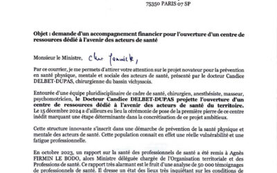 Courrier de soutien du député Nicolas Ray au ministre de la Santé Yannick Neuder pour les BAZARs de la Santé